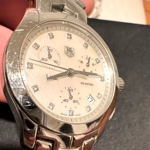 TAG HEUER LINK MOTHER OF PEARL DIAL WITH DIAMOND HOUR MARKERS